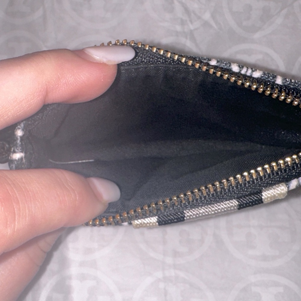 Tory Burch Gemini Link Canvas Card Case Key Ring - image 4